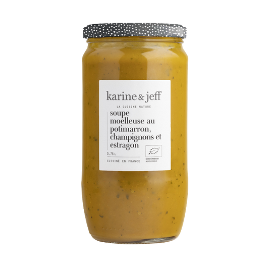 Soupe moelleuse potimarron, champignons et estragon bio - 1